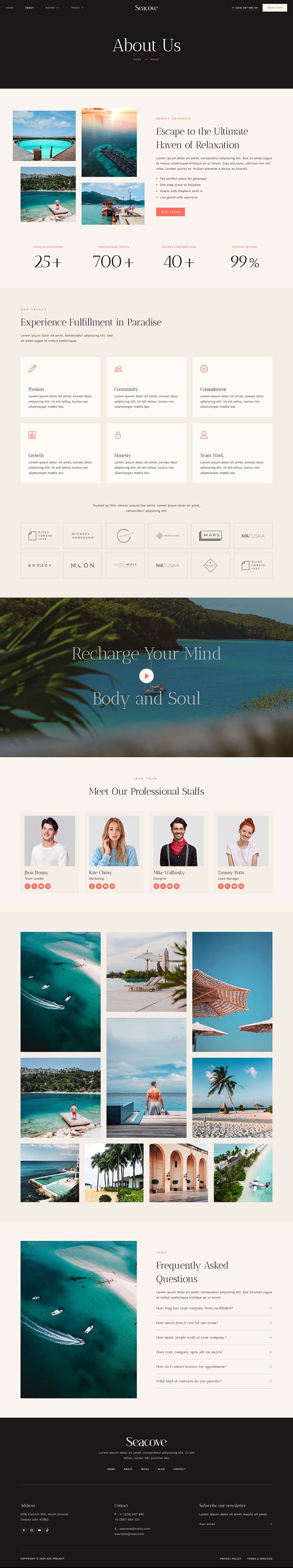 About — Seacove - Hotel and Resort Booking Elementor Template