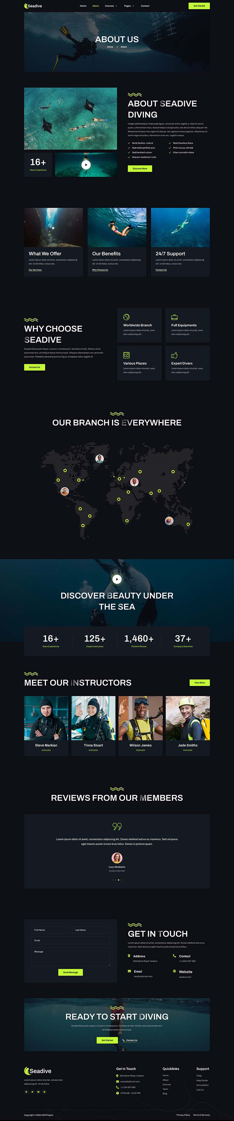 About — Seadive - Scuba Diving Centre Elementor Template