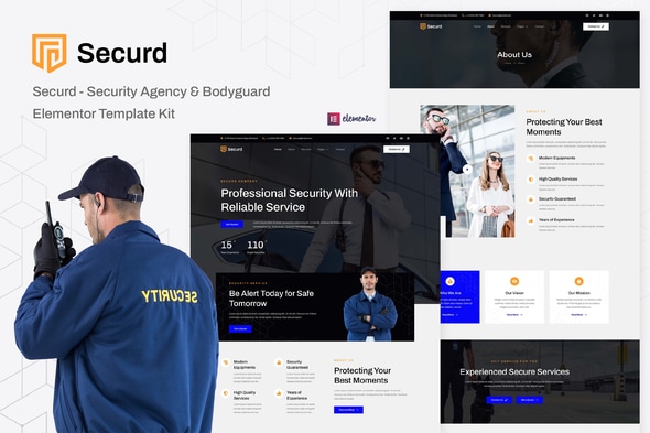 Securd - Security Agency & Bodyguard Elementor Template — Elementor template kit cover