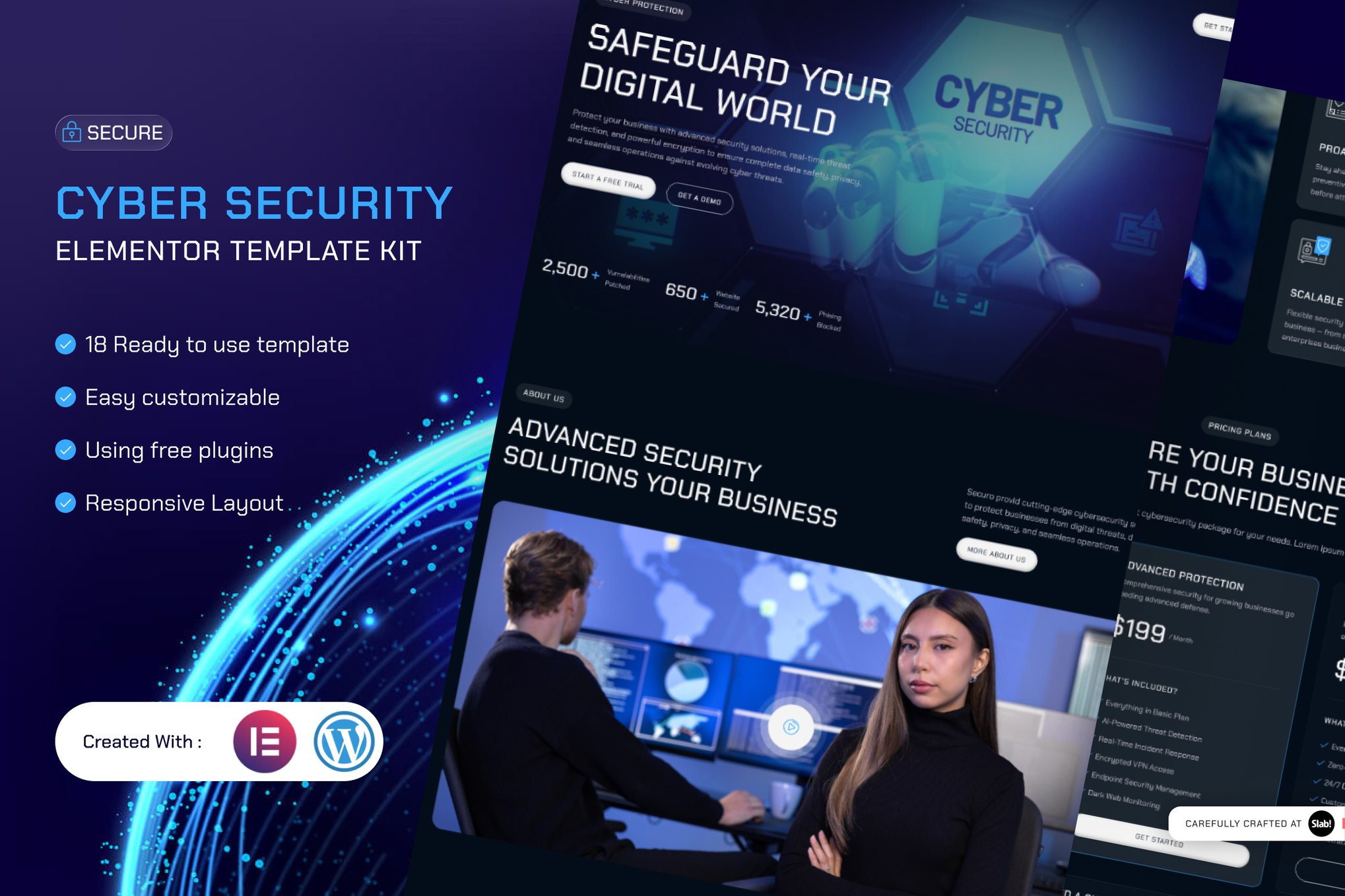 Secure – Cyber Security Elementor Template — Elementor template kit cover