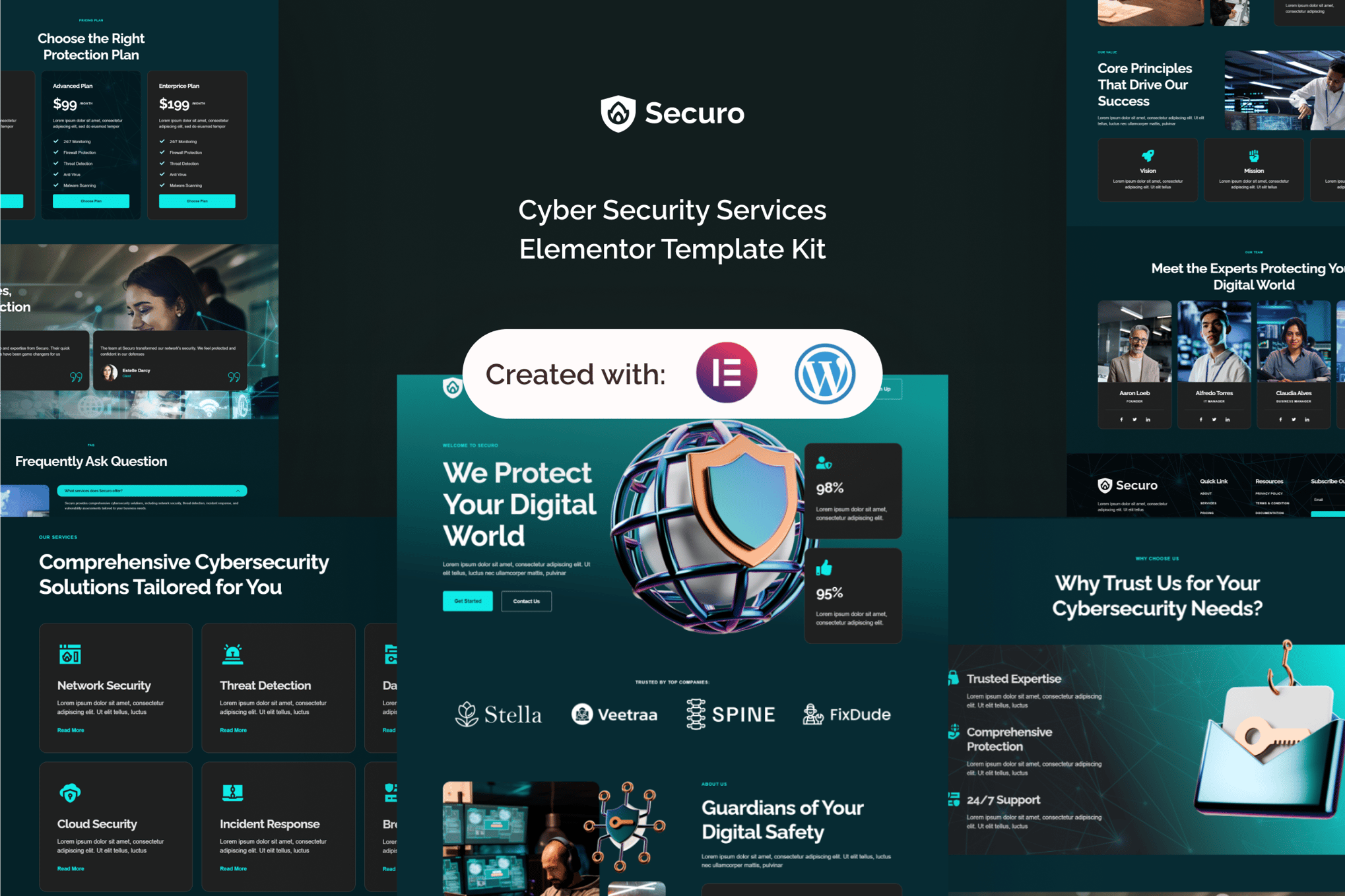 Securo - Cyber Security Services Elementor Template — Elementor template kit cover