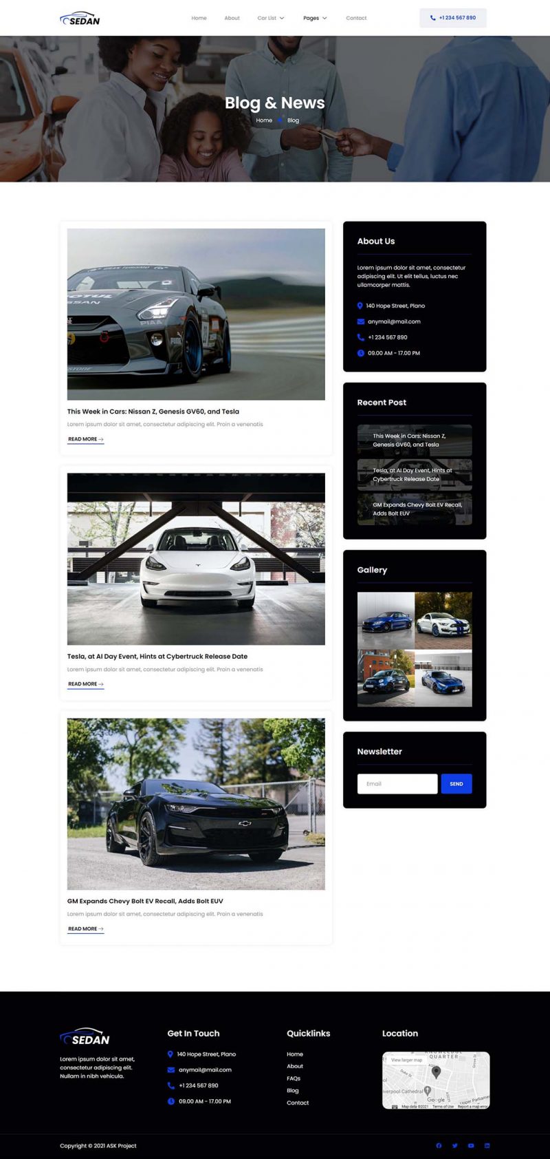 Blog — Sedan - Car Rental Elementor Template