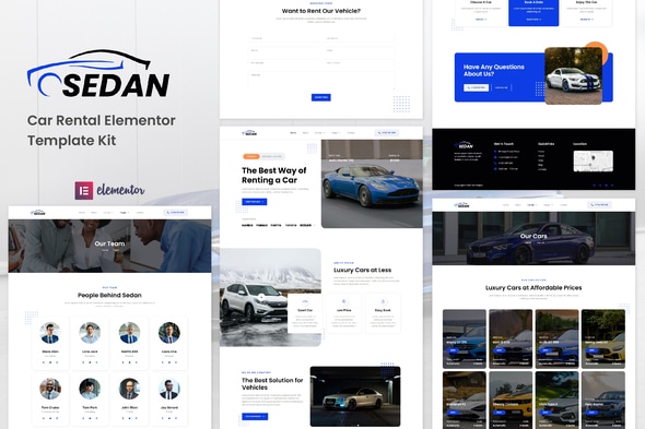 Sedan - Car Rental Elementor Template — Elementor template kit cover