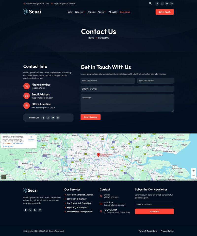 Contact Us — Seozi - SEO & Digital Marketing Agency Elementor Template