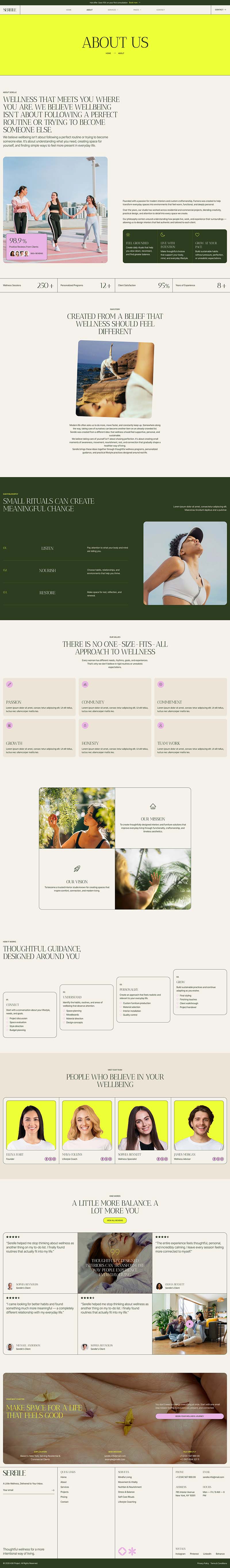 About — Serelle — Womens Wellness & Lifestyle Elementor Template