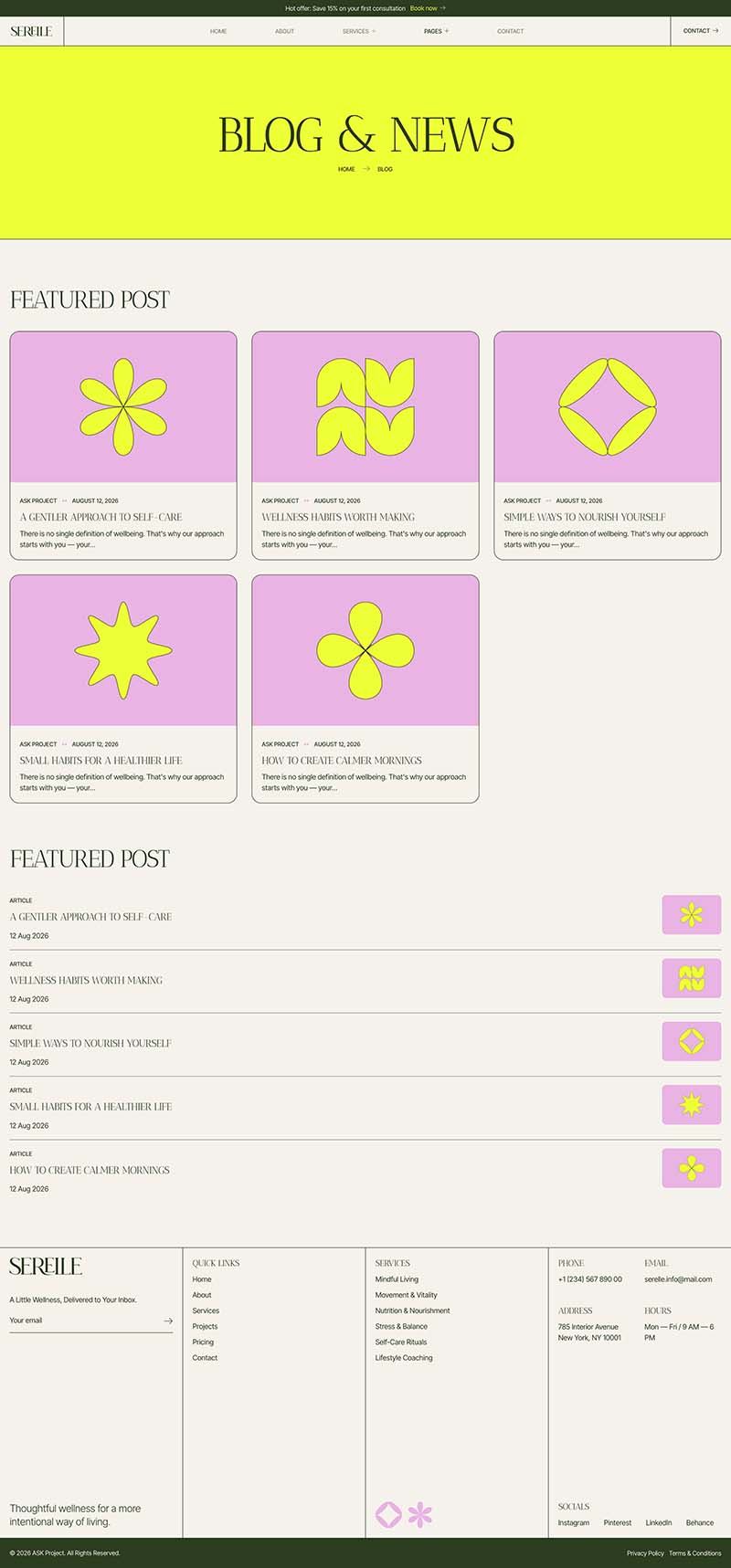 Blog — Serelle — Womens Wellness & Lifestyle Elementor Template