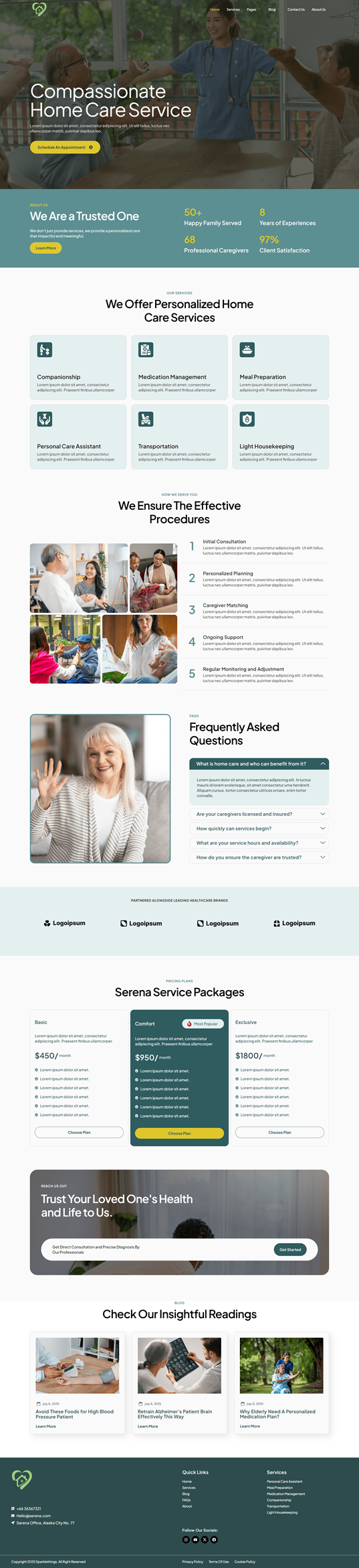 Homepage — Serena – Home Care Services Elementor Template