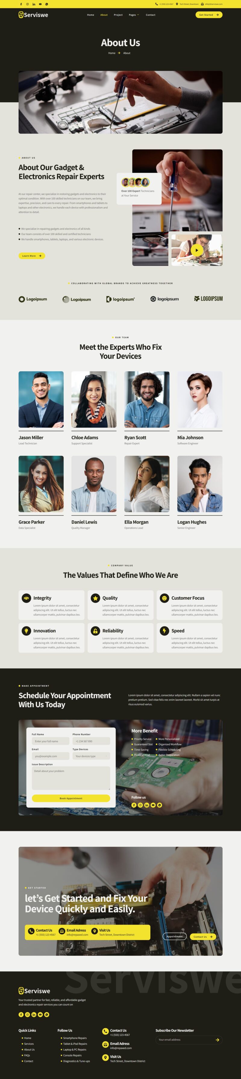About — Serviswe - Gadget & Electronic Repair Service Elementor Template