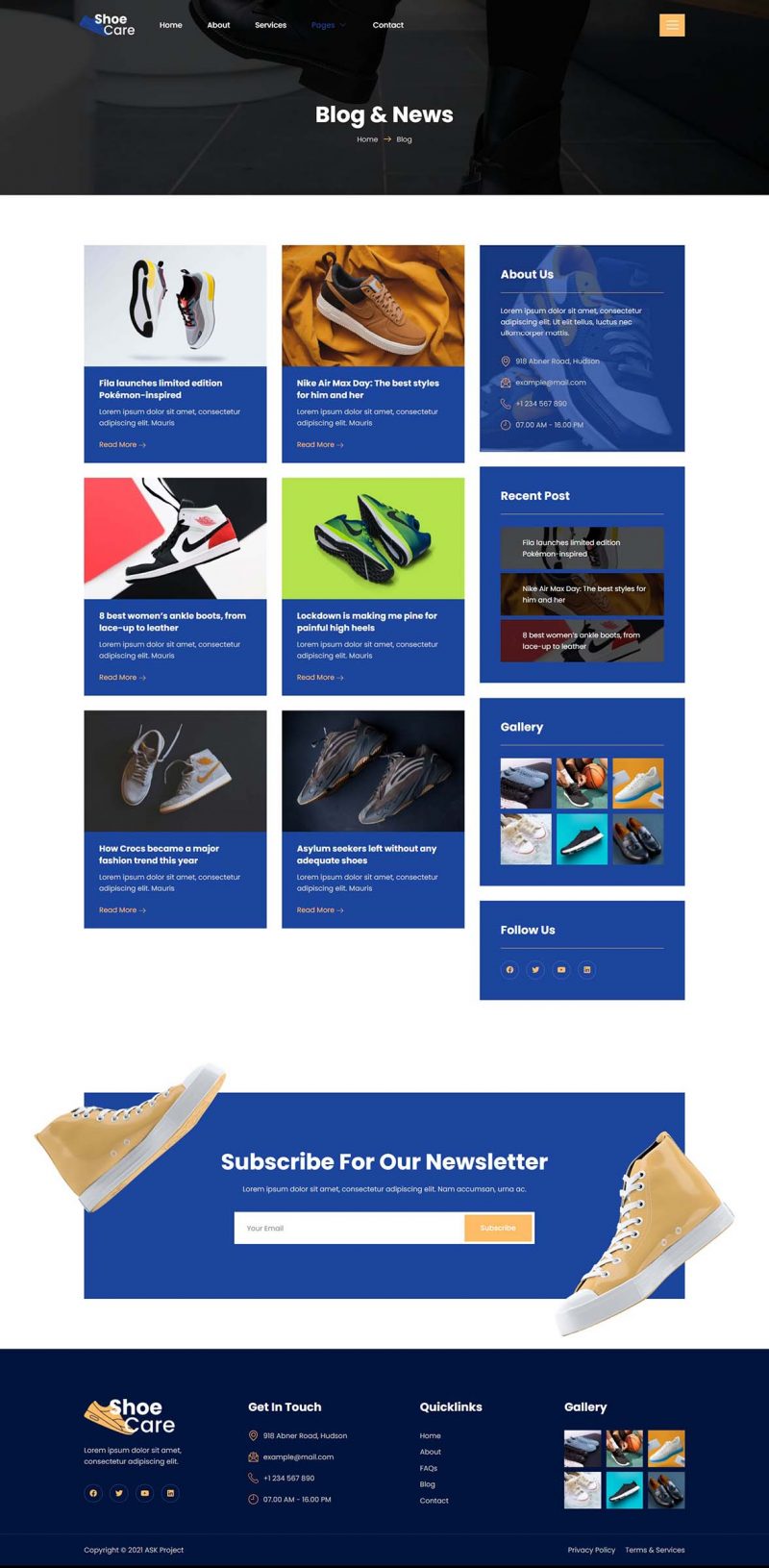 Blog — Shoecare - Shoe Laundry Service Elementor Template