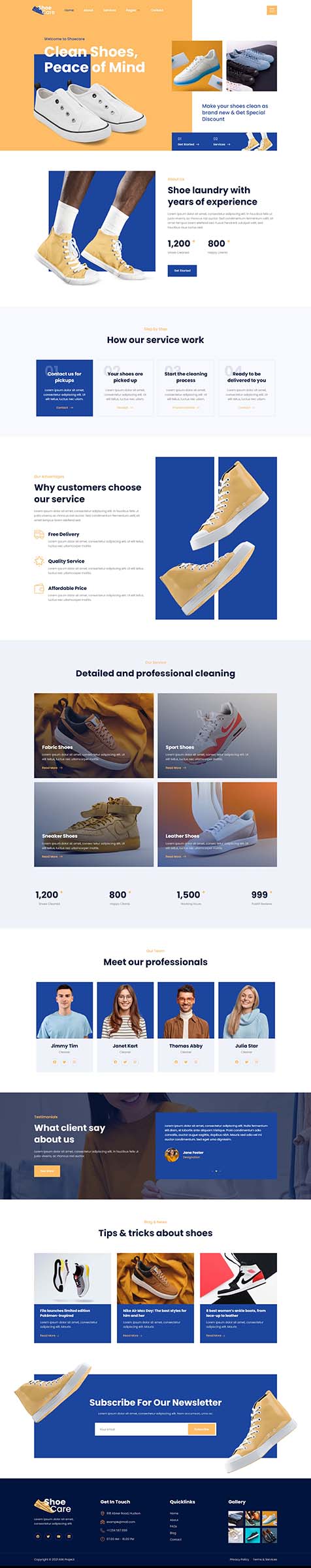 Home — Shoecare - Shoe Laundry Service Elementor Template