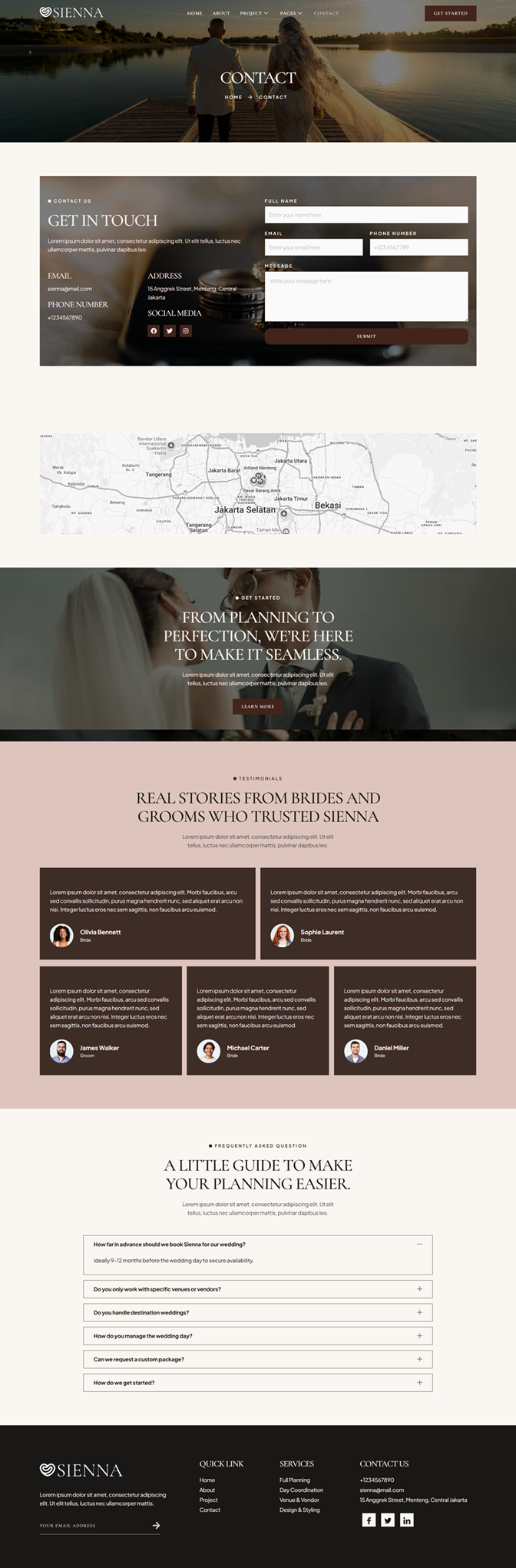 Contact — Sienna - Wedding Planner Elementor Template