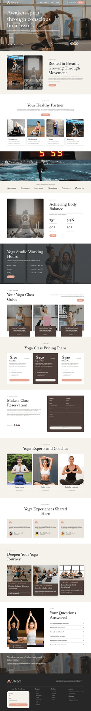 Home — Silvara - Yoga Studio & Fitness Elementor Template