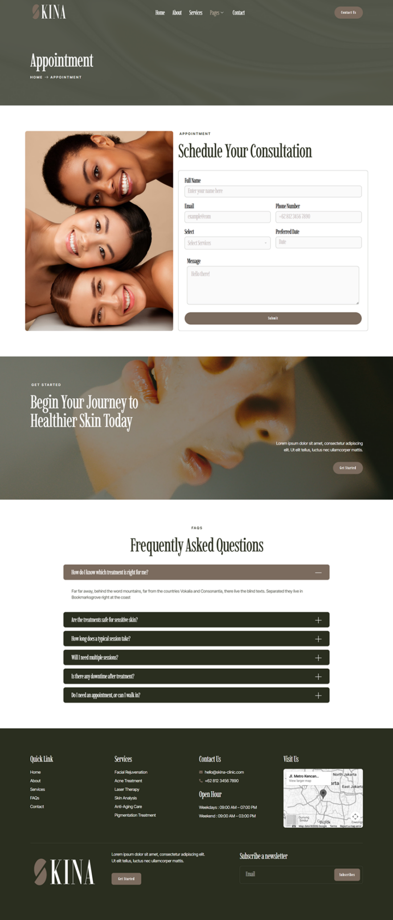 Appointment — Skina - Skincare & Dermatology Elementor Template