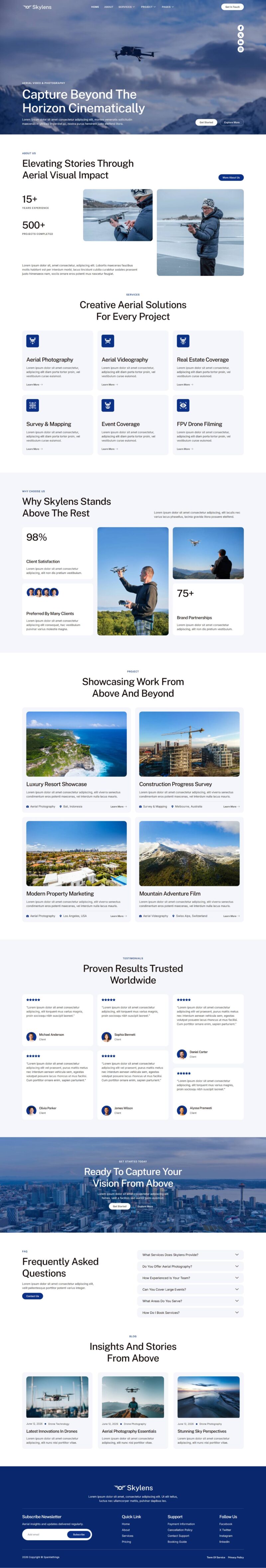 Home — Skylens - Drone Aerial Video & Photography Elementor Template