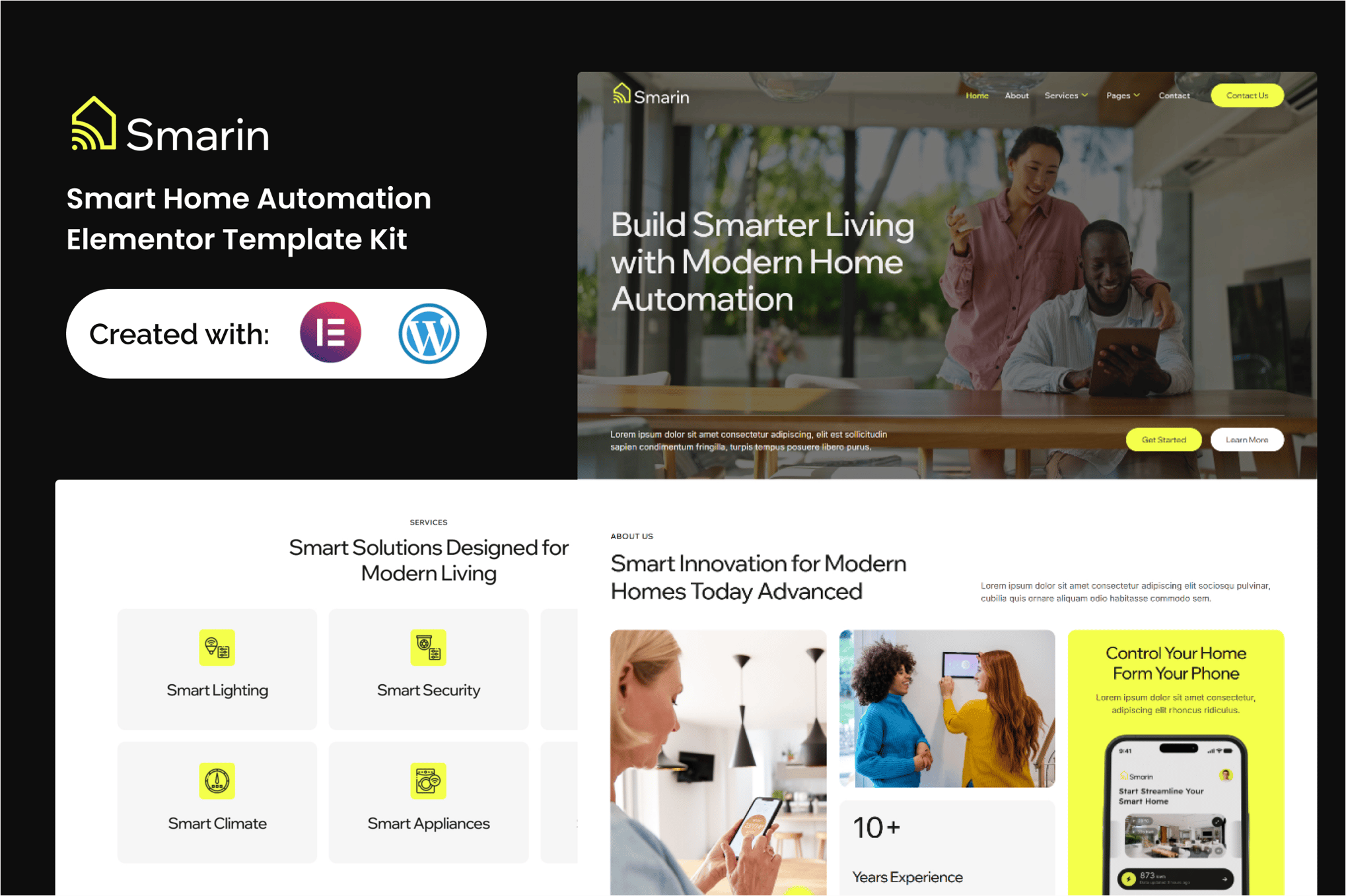 Smarin - Smart Home Automation Elementor Template — Elementor template kit cover