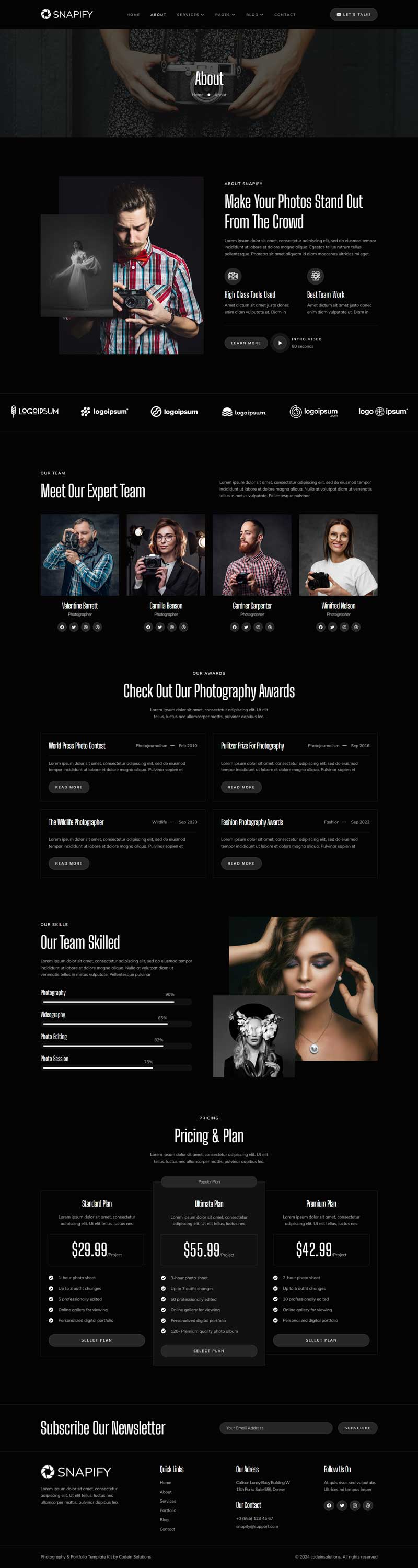 About — Snapify - Photography & Portfolio Elementor Template