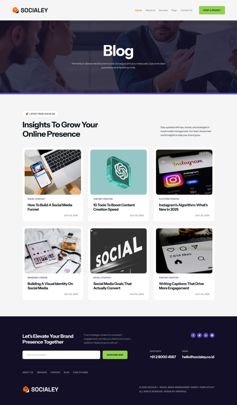 Blog — Socialey - Social Media Management Agency Elementor Template