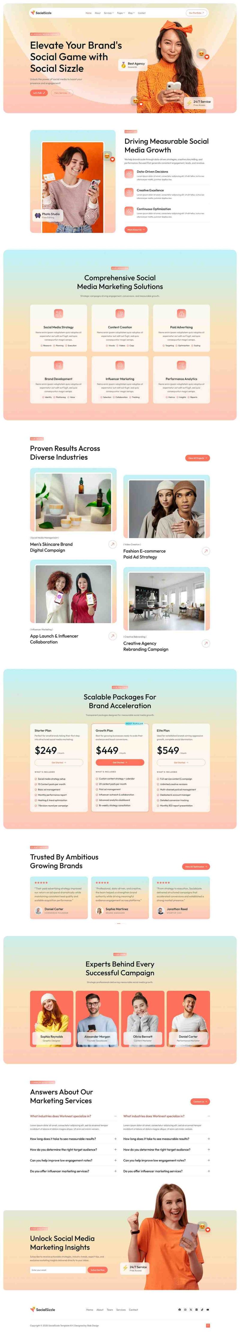Home — Socialsizzle - Social Media Marketing Agency Elementor Template