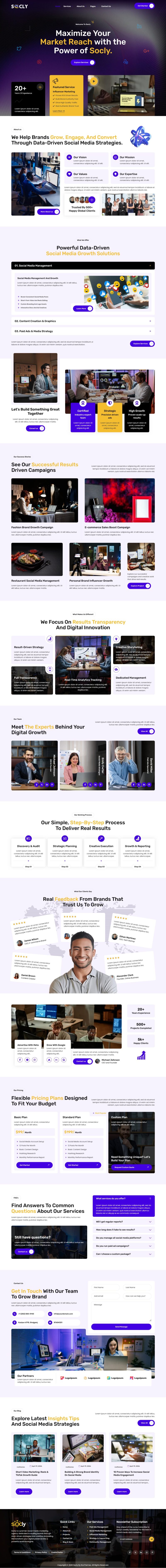 Home — Socly - Social Media Marketing Agency Elementor Template