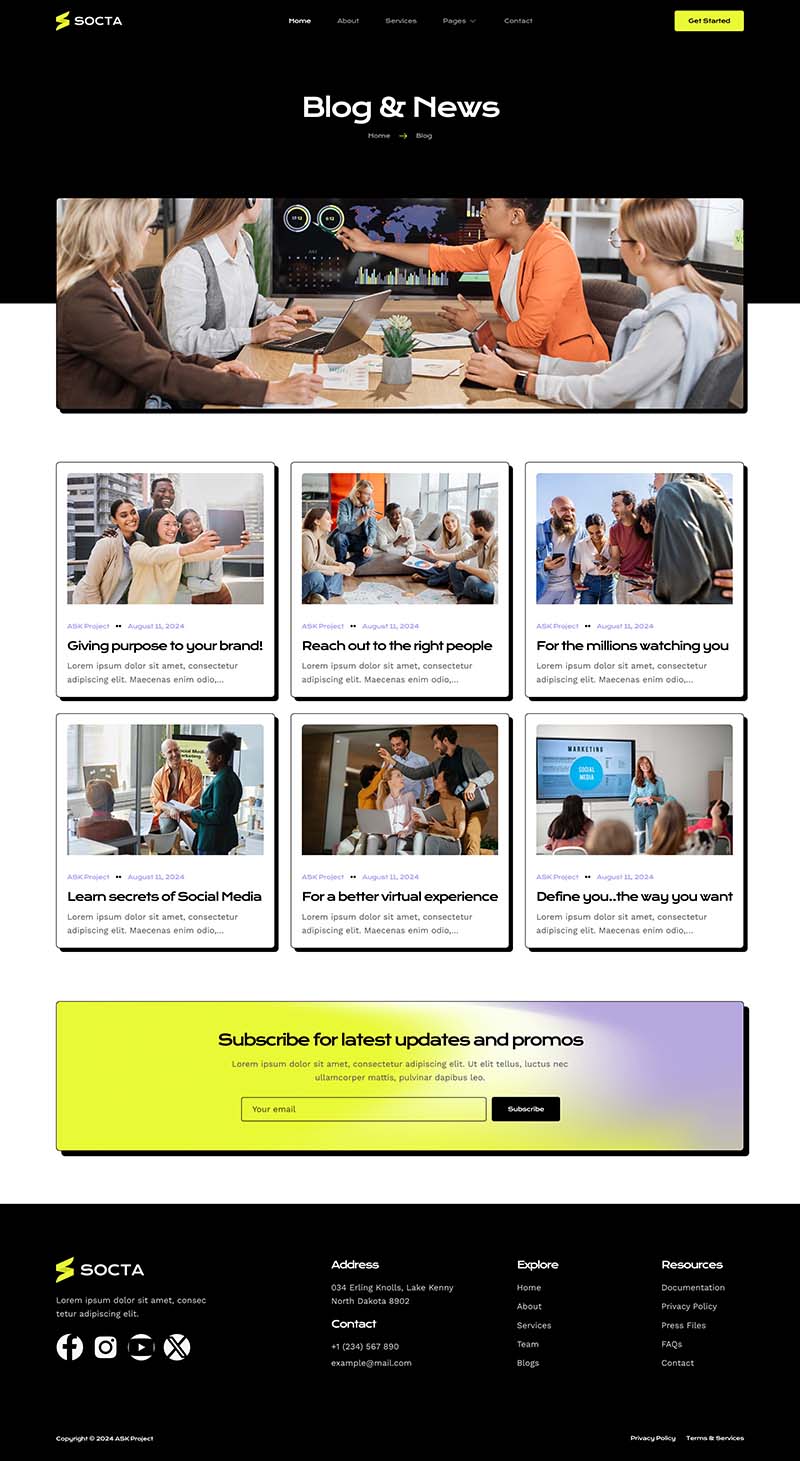 Blog — Socta - Social Media Marketing Agency Elementor Template