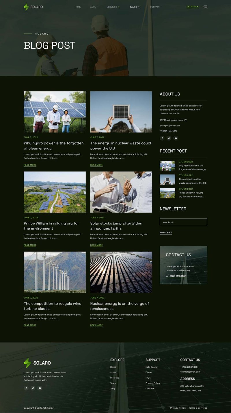 Blog — Solaro - Solar & Renewable Energy Elementor Template