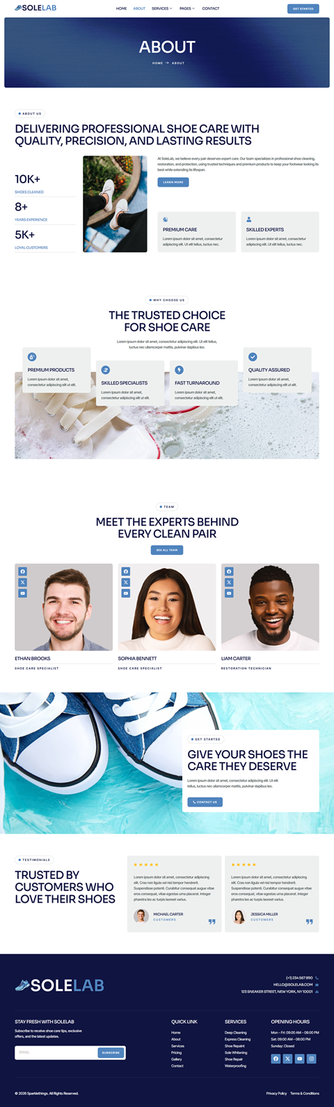 About — Solelab - Shoe Laundry Service Elementor Template