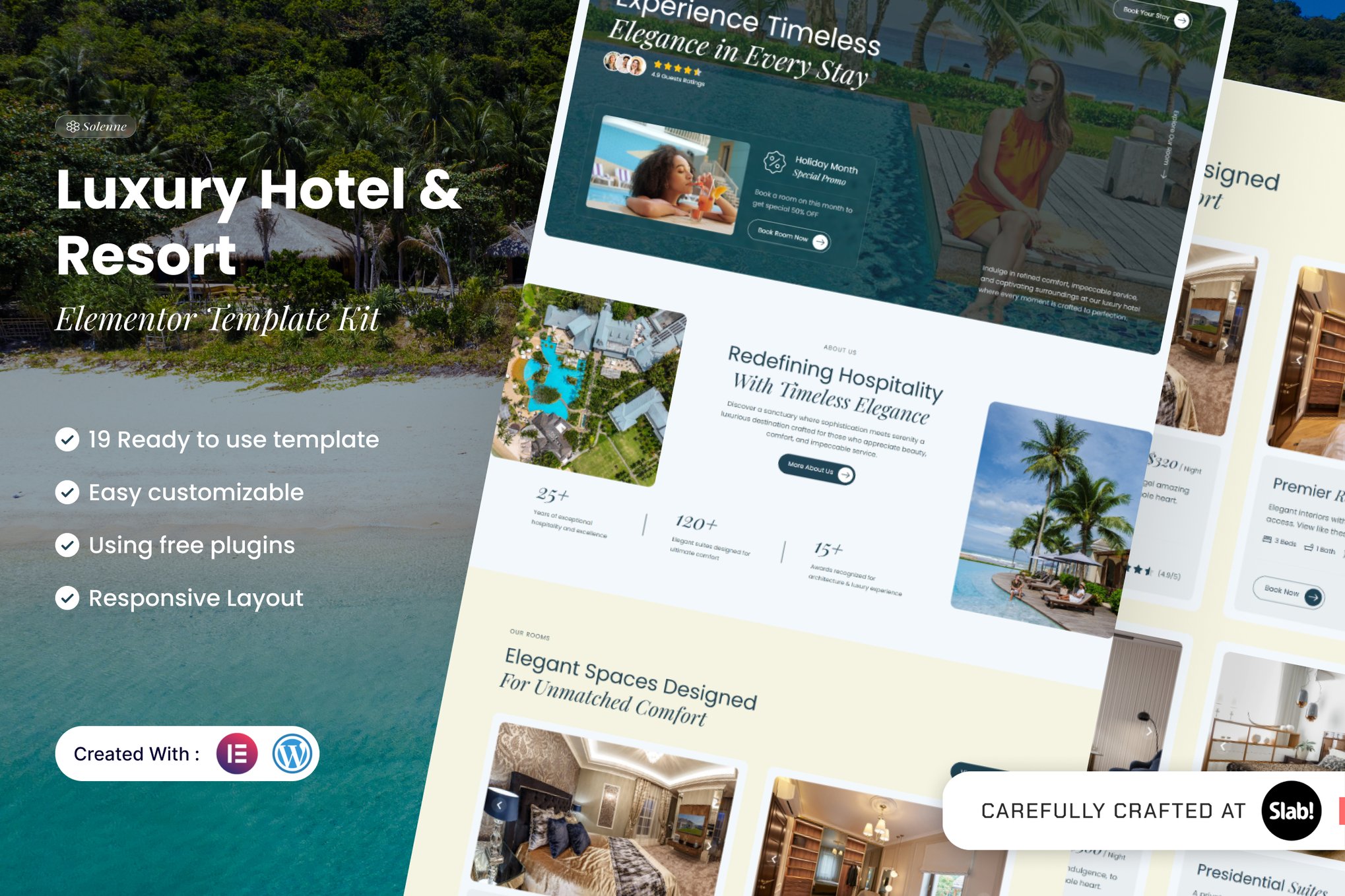 Solenne - Luxury Hotel & Resort Elementor Template — Elementor template kit cover