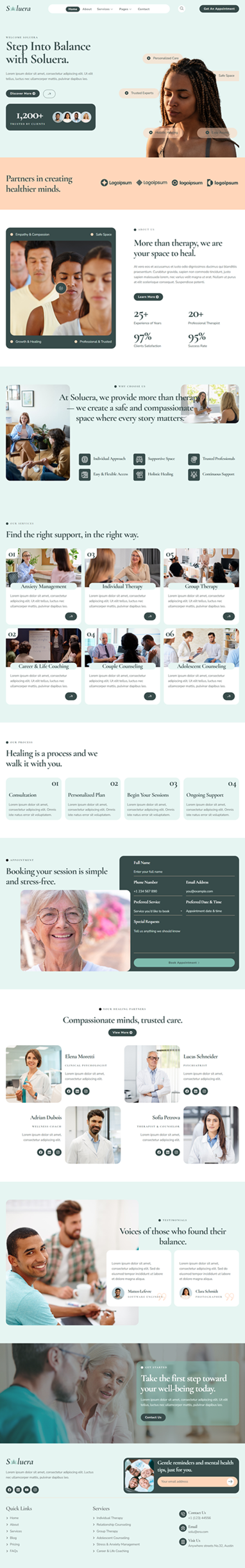 Home — Soluera - Psychologist & Mental Health Elementor Template