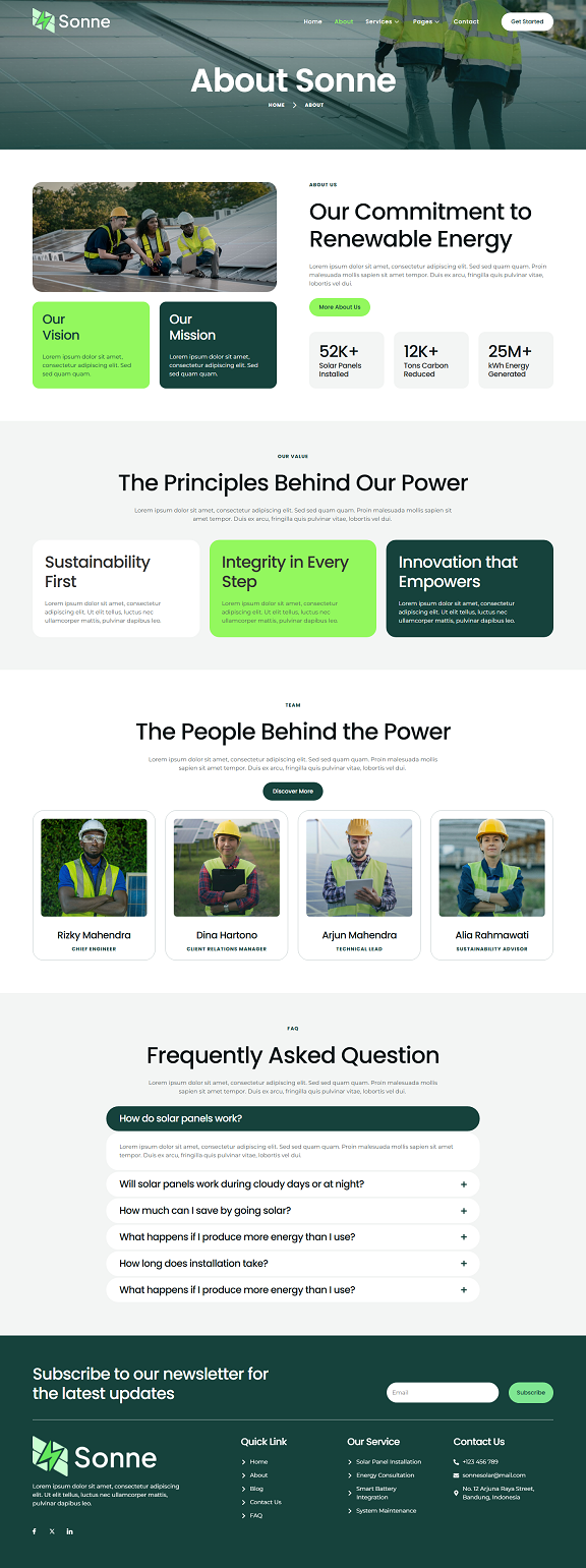 About — Sonne - Solar & Renewable Energy Elementor Template