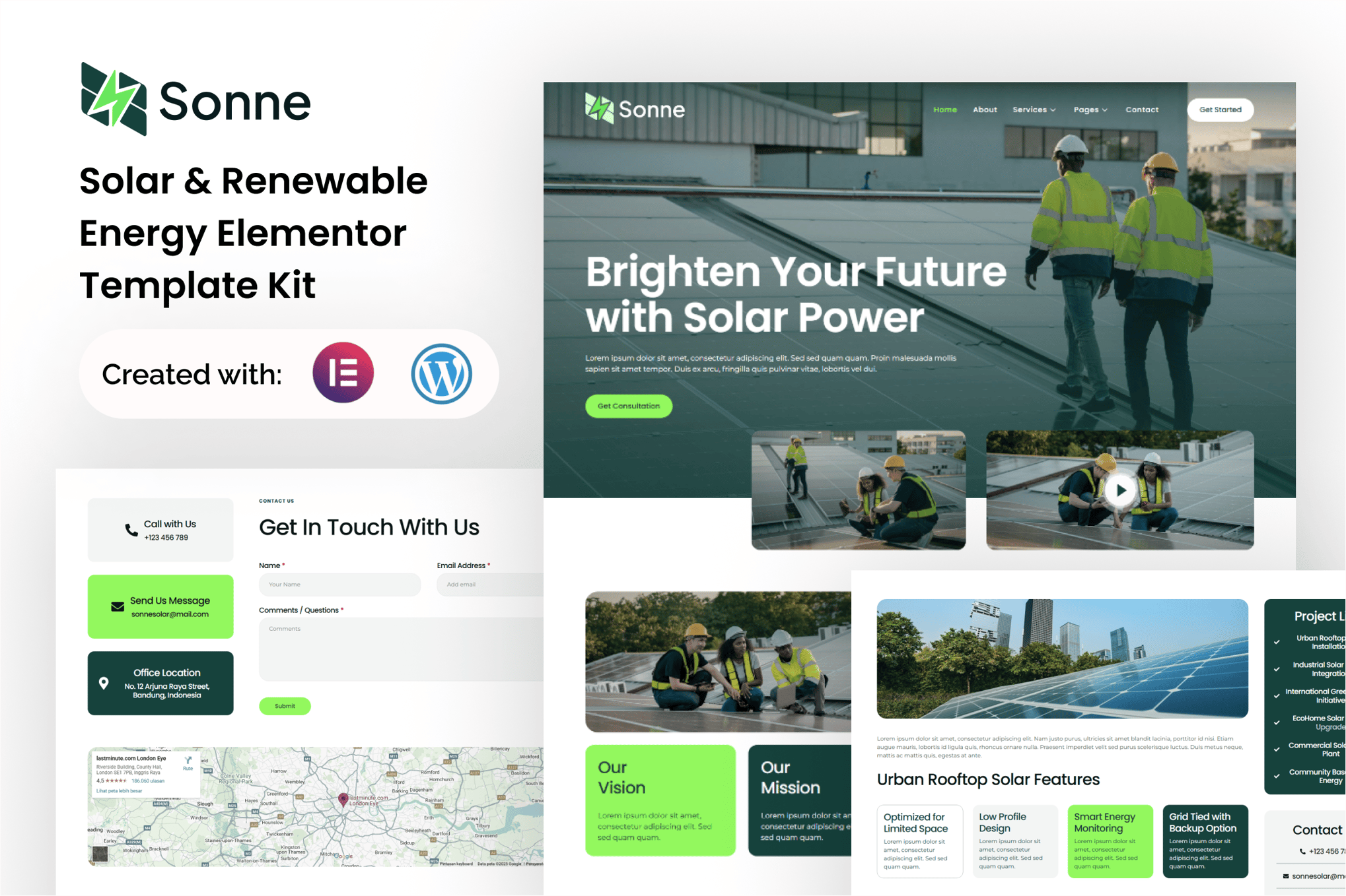 Sonne - Solar & Renewable Energy Elementor Template — Elementor template kit cover