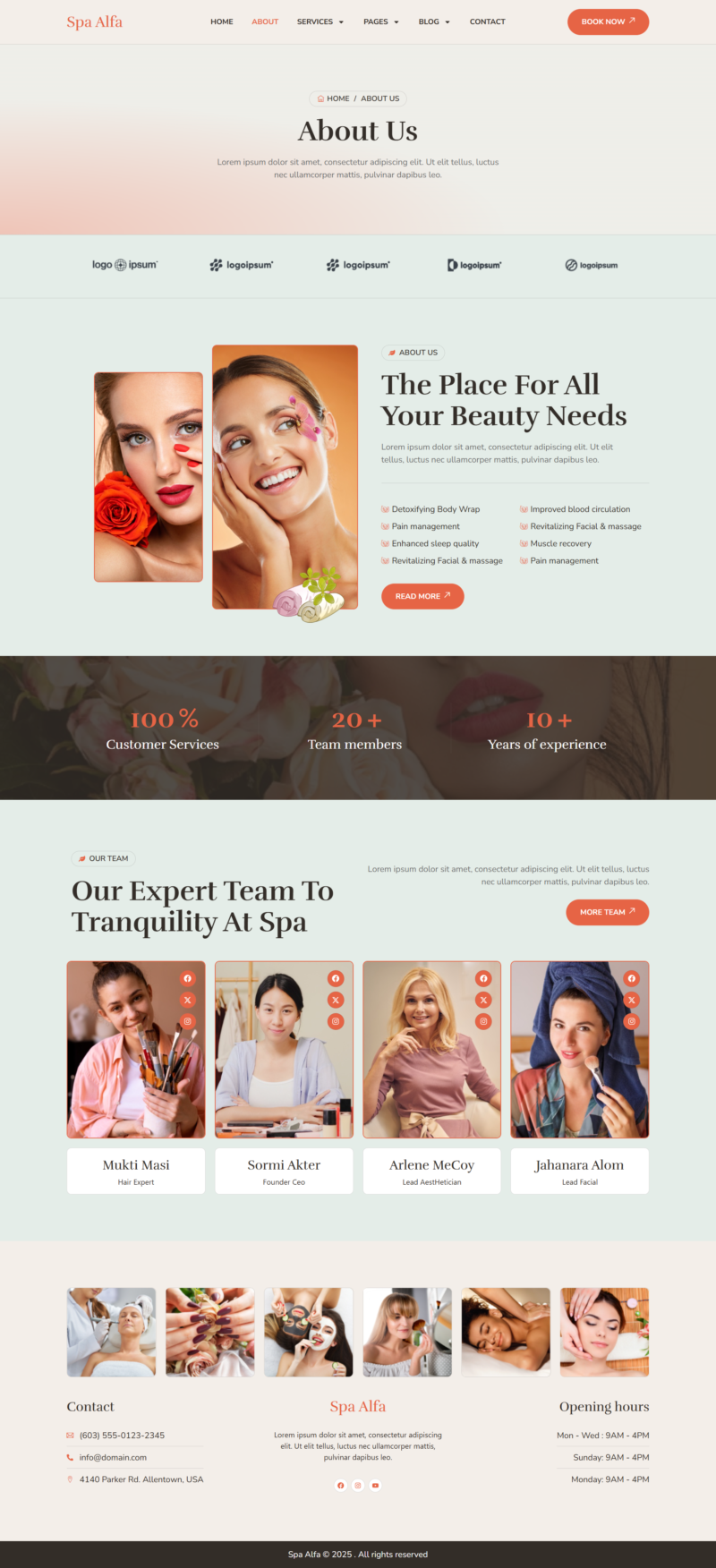About — SpaAlfa - Beauty Salon & Spa Elementor Pro Elementor Template