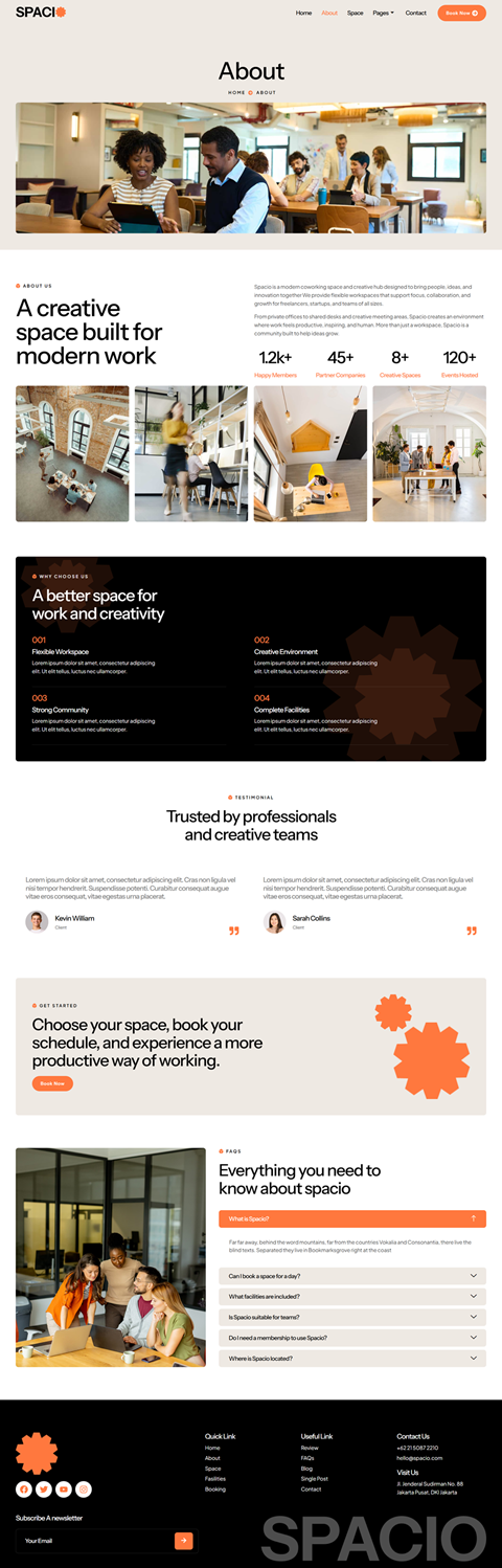About — Spacio - Coworking Space & Creative Hub Elementor Template