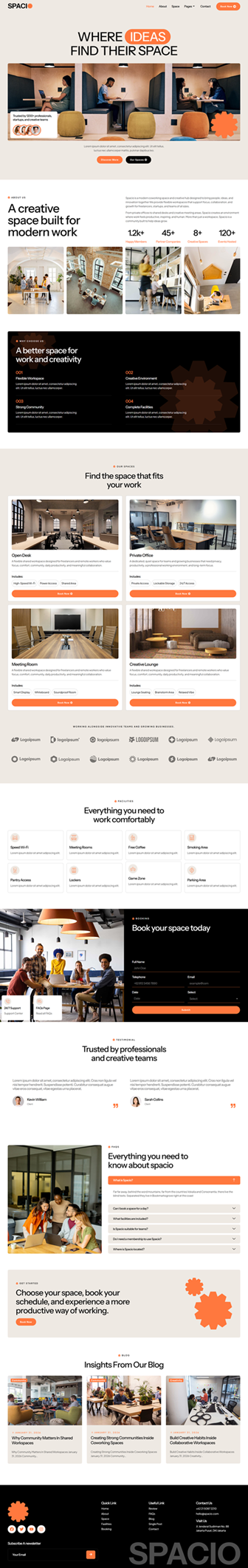 Home — Spacio - Coworking Space & Creative Hub Elementor Template