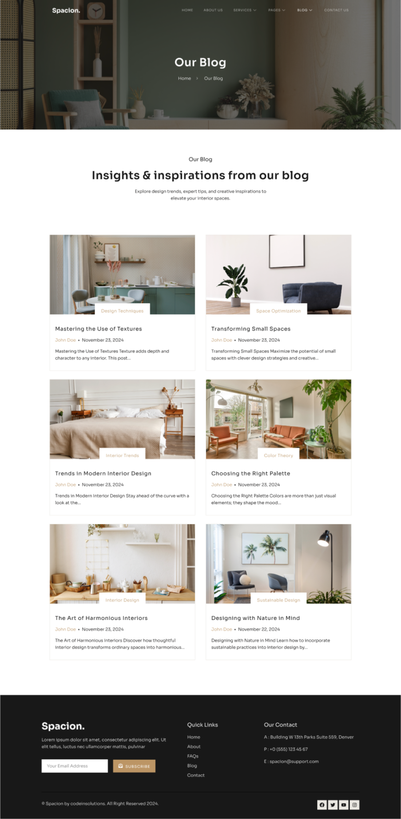 Blog — Spacion - Architecture & Interior Elementor Template