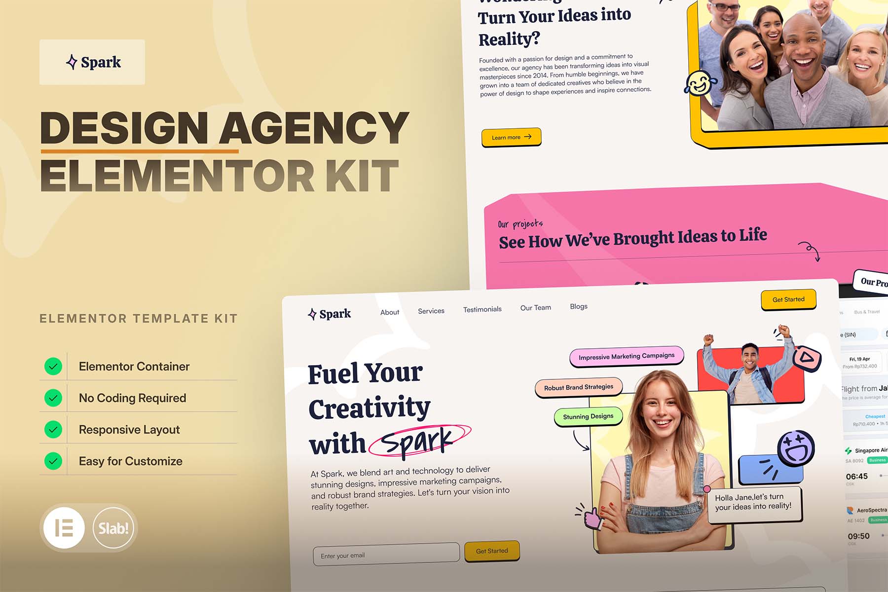 Spark - Design Agency Elementor Pro Elementor Template — Elementor template kit cover