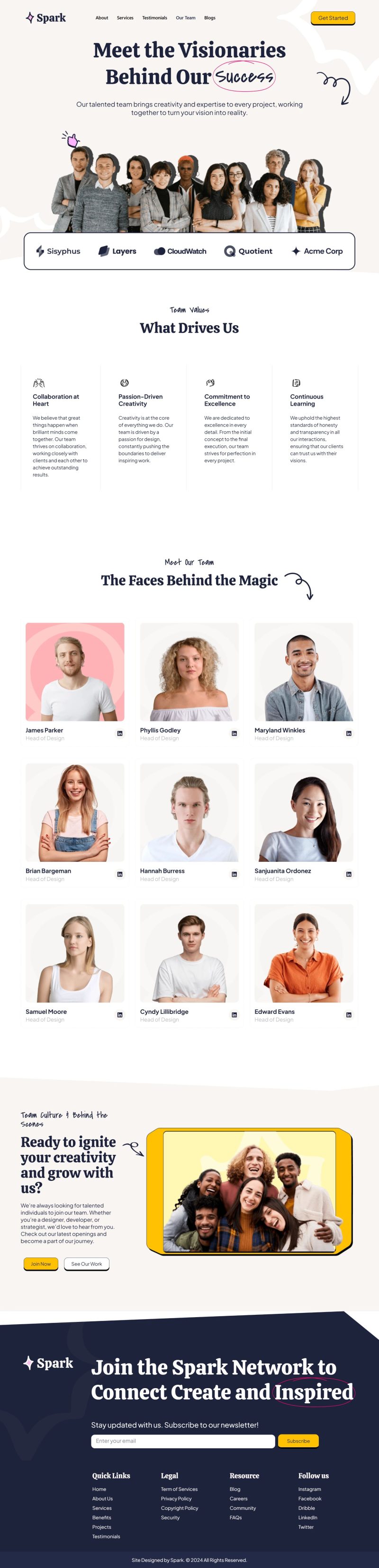 Our Team — Spark - Design Agency Elementor Pro Elementor Template