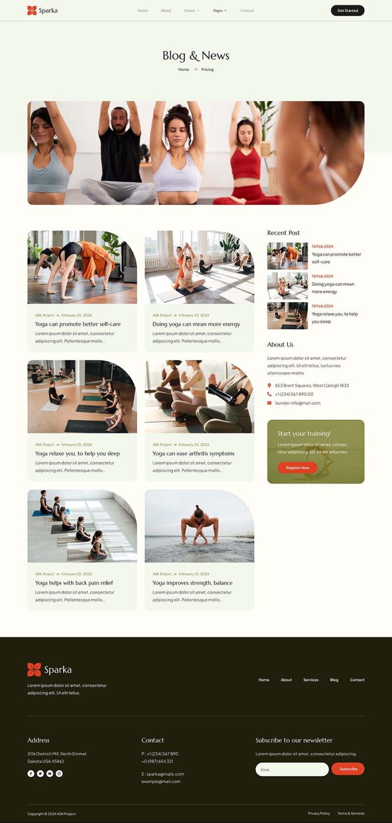 Blog — Sparka - Yoga Studio & Meditation Elementor Template