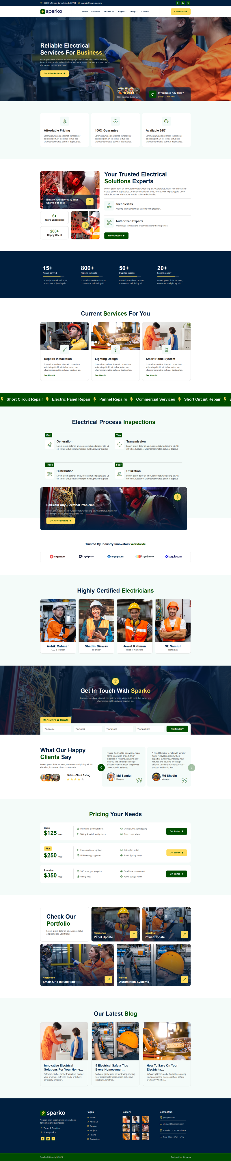 Home — Sparko - Electrician & Electrical Services Elementor Template