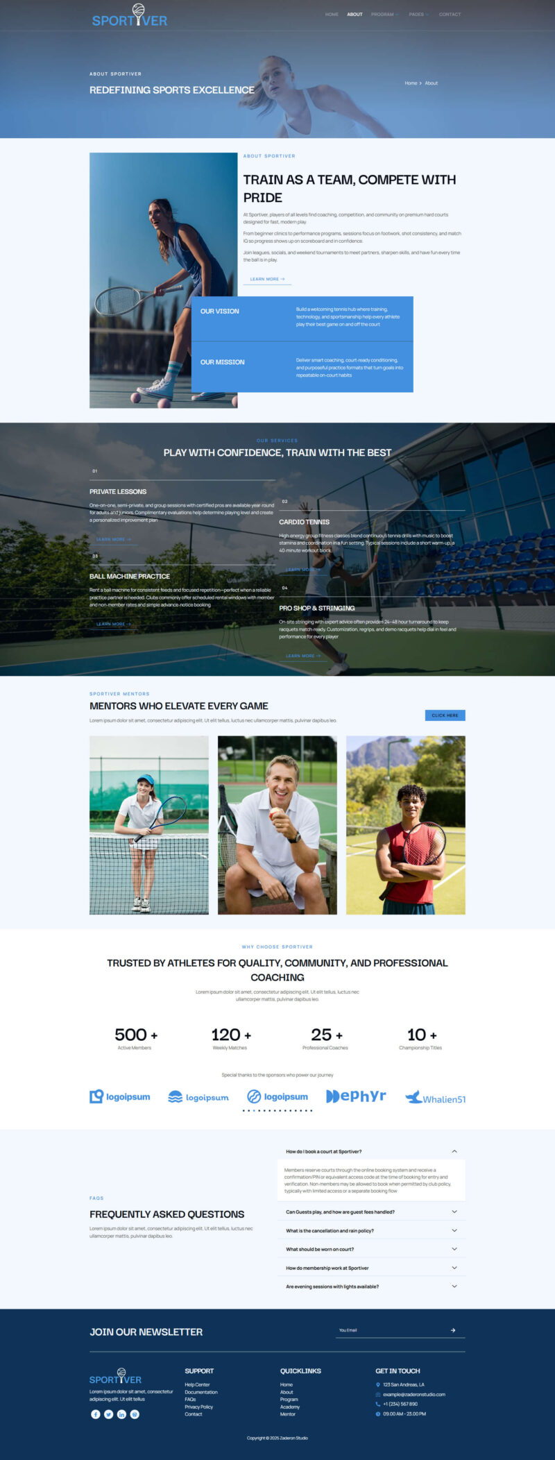 About — Sportiver - Tennis & Sport Club Elementor Template