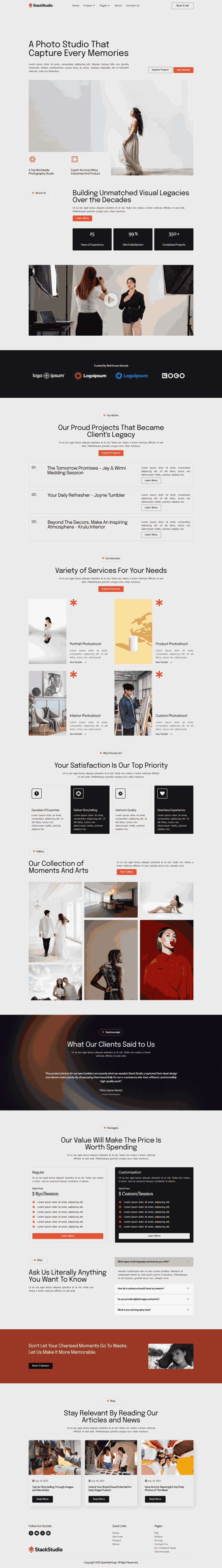 Homepage — StackStudio - A Minimalist Photography Studio & Portfolio Elementor Template