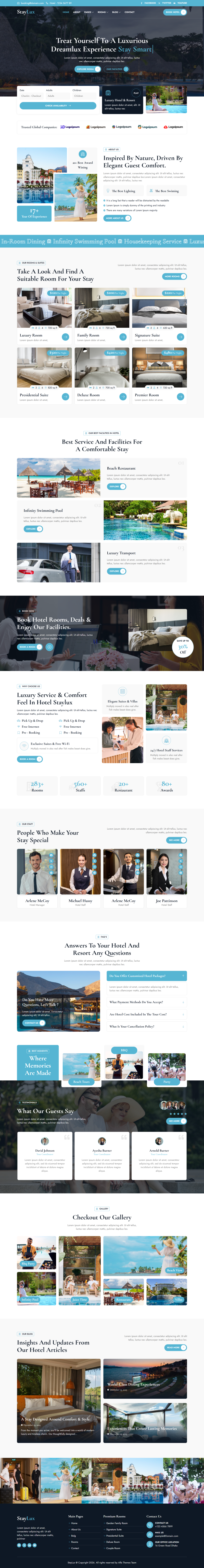 Home — StayLux - Luxury Hotel & Resort Elementor Template