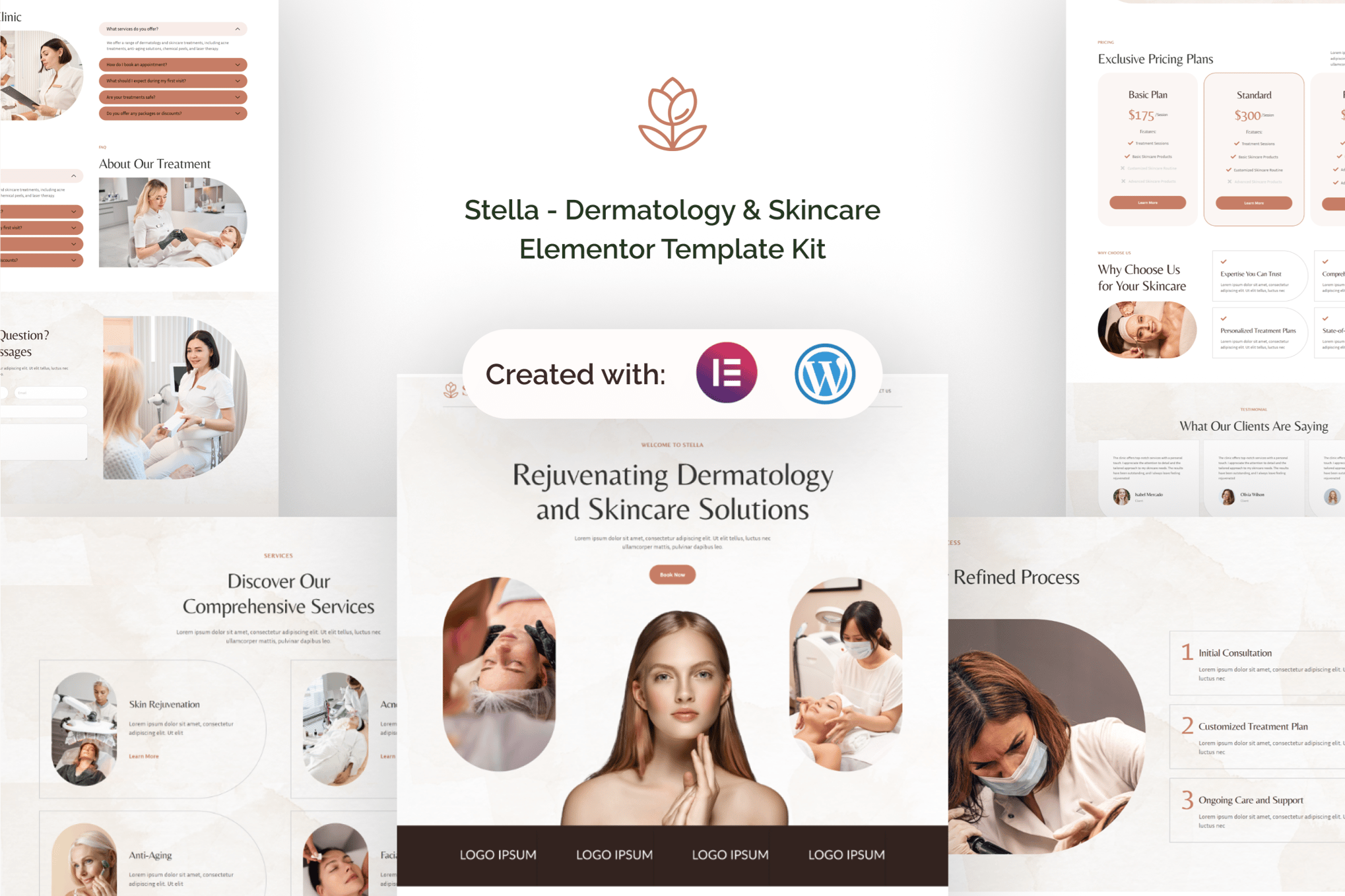 Stella - Dermatology & Skincare Elementor Template — Elementor template kit cover