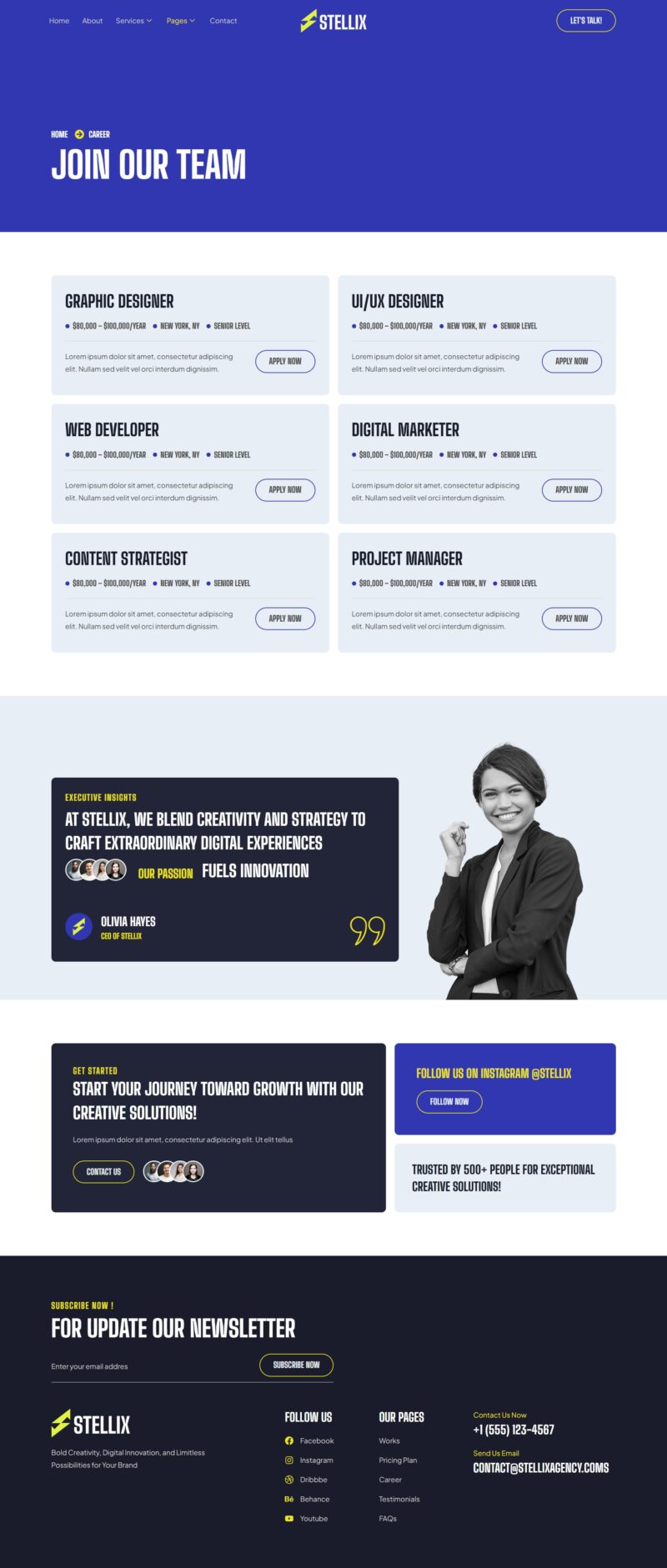 Career — Stellix - Creative Digital Agency Elementor Template