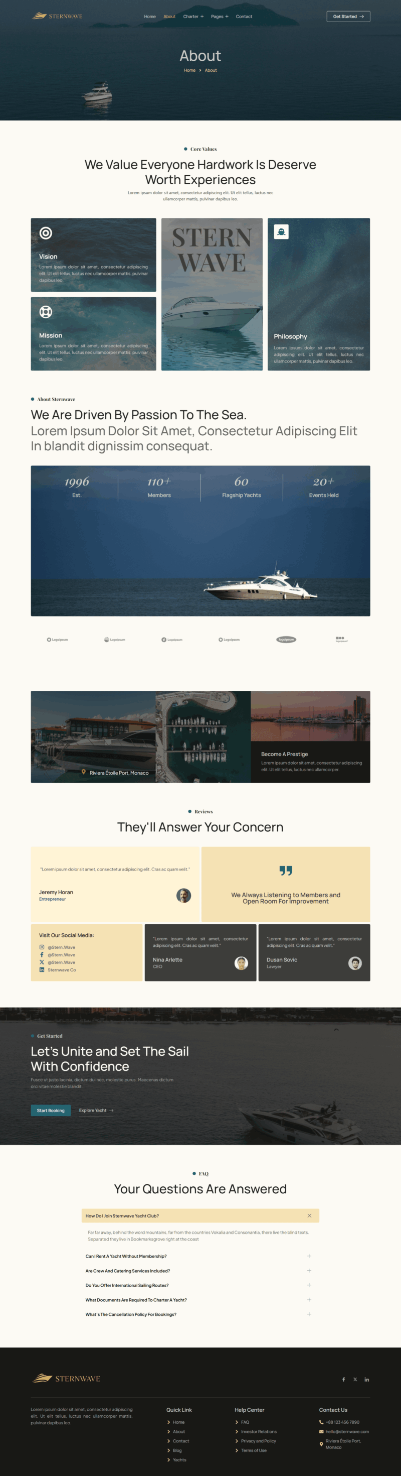 About — Sternwave - Yacht Club and Boat Rental Elementor Template