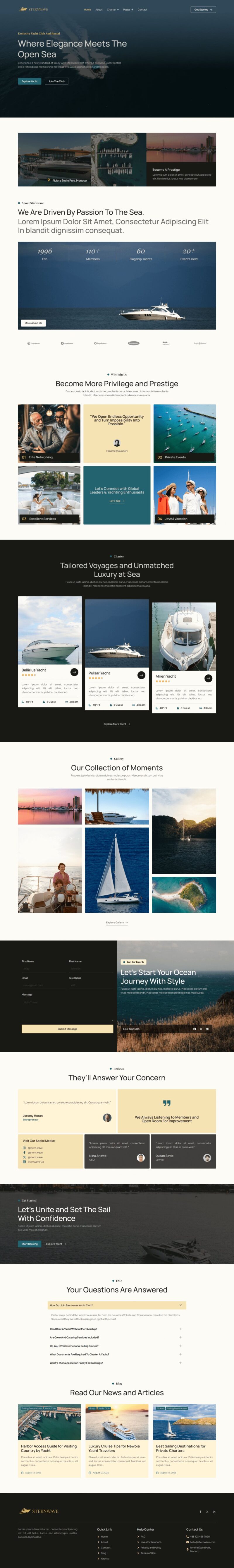 Homepage — Sternwave - Yacht Club and Boat Rental Elementor Template