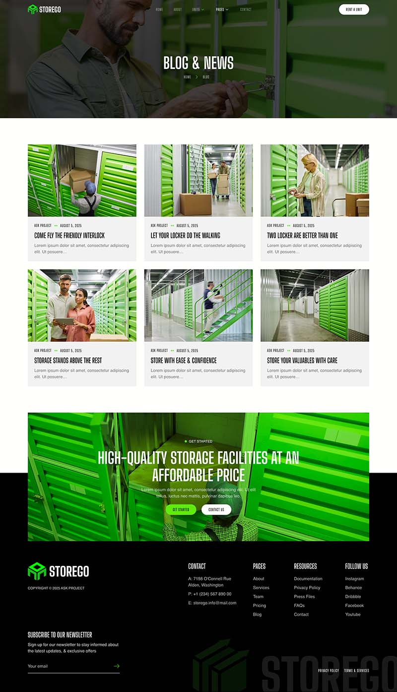 Blog — Storego - Storage Services Company Elementor Template