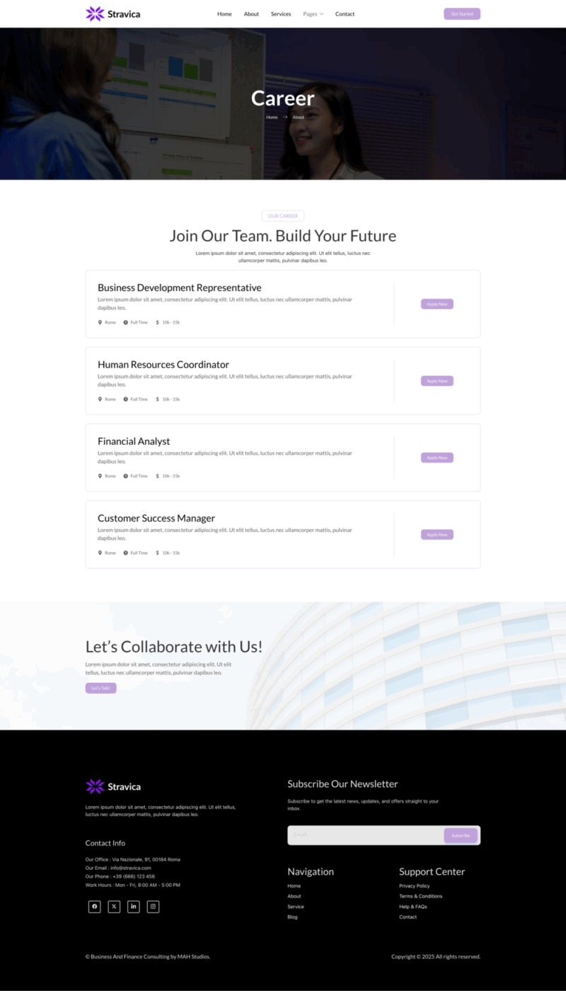 Career — Stravica - Business Consultant Elementor Template