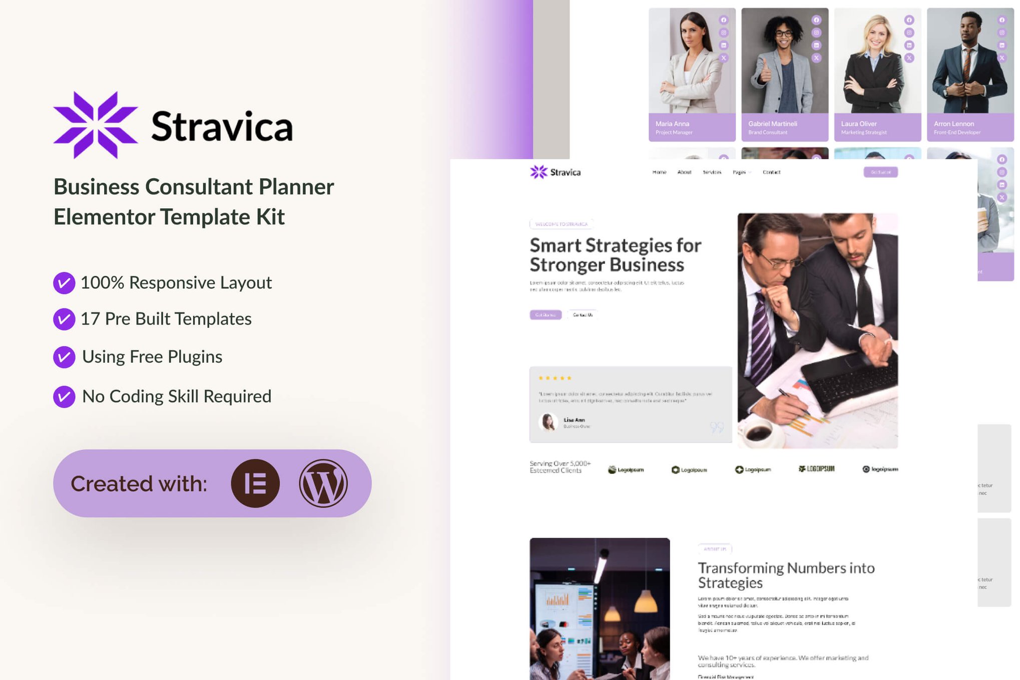 Stravica - Business Consultant Elementor Template — Elementor template kit cover