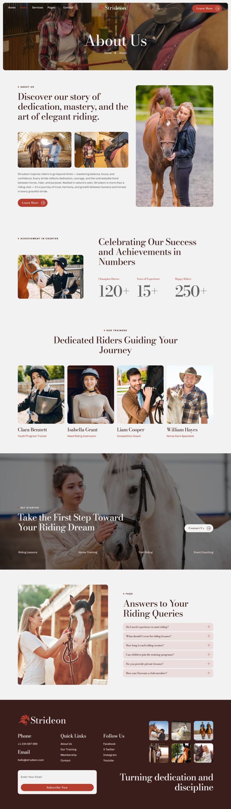 About Us — Strideon - Horse Riding & Training Elementor Template