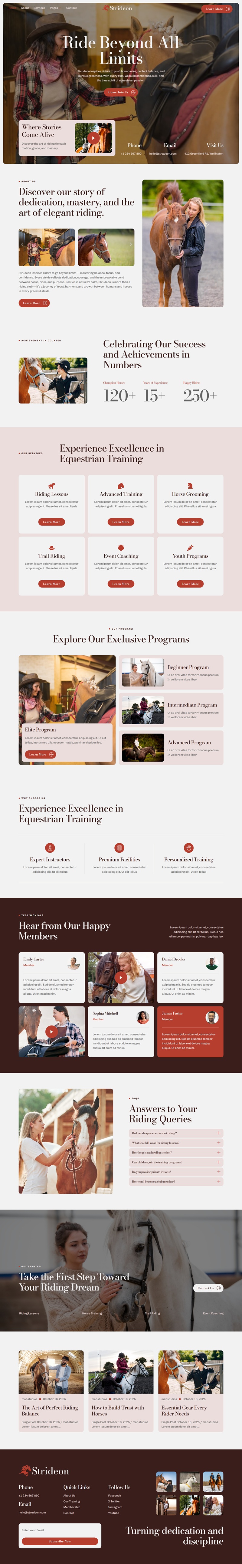 Home — Strideon - Horse Riding & Training Elementor Template